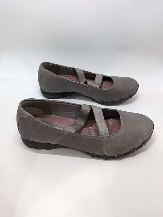 Skechers Dark Grey Relaxed Fit Air-Cooled Memory Foam 2 Strap Flat