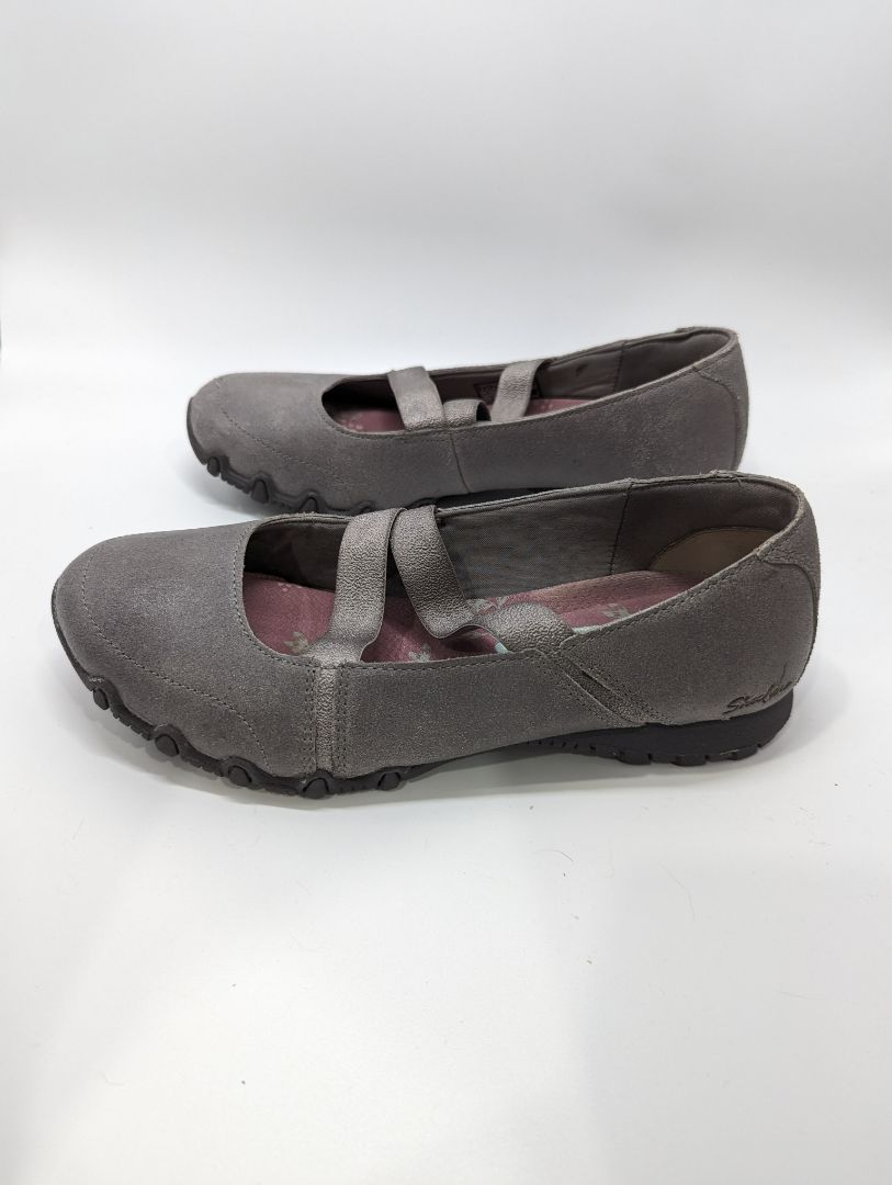 Skechers Dark Grey Relaxed Fit Air-Cooled Memory Foam 2 Strap Flat