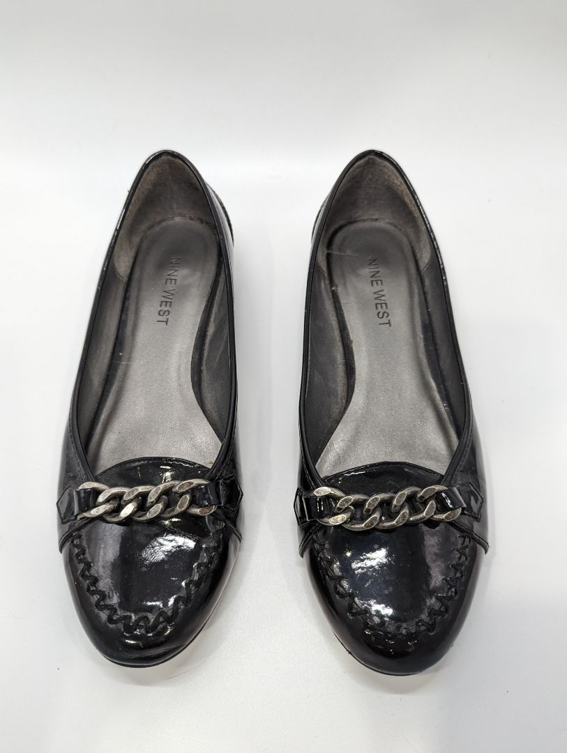 Nine West Black Patent Leather Loafer Flat