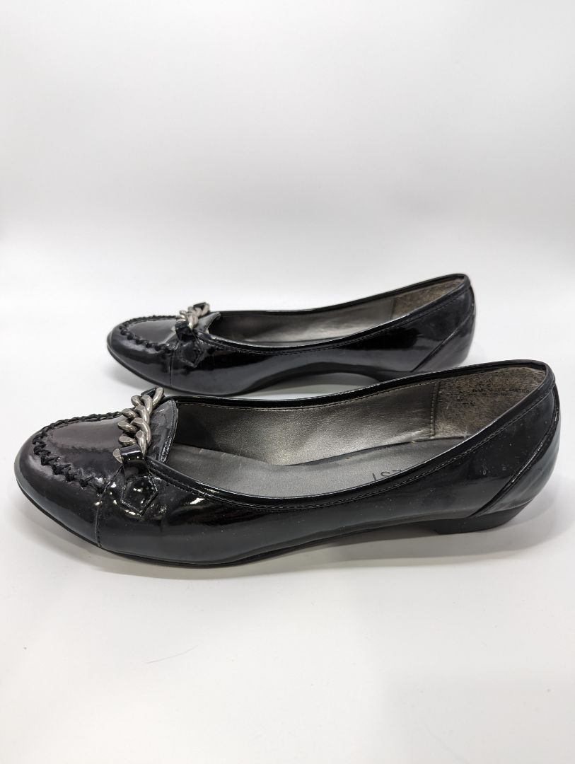 Nine West Black Patent Leather Loafer Flat