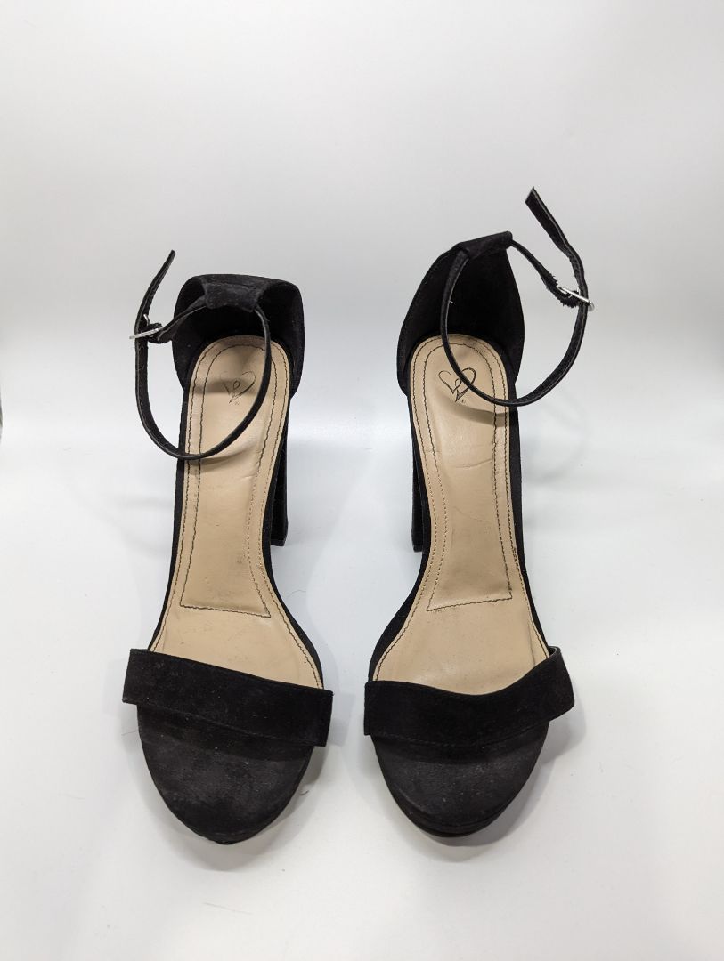 Black Suede Block Heels (8.5)