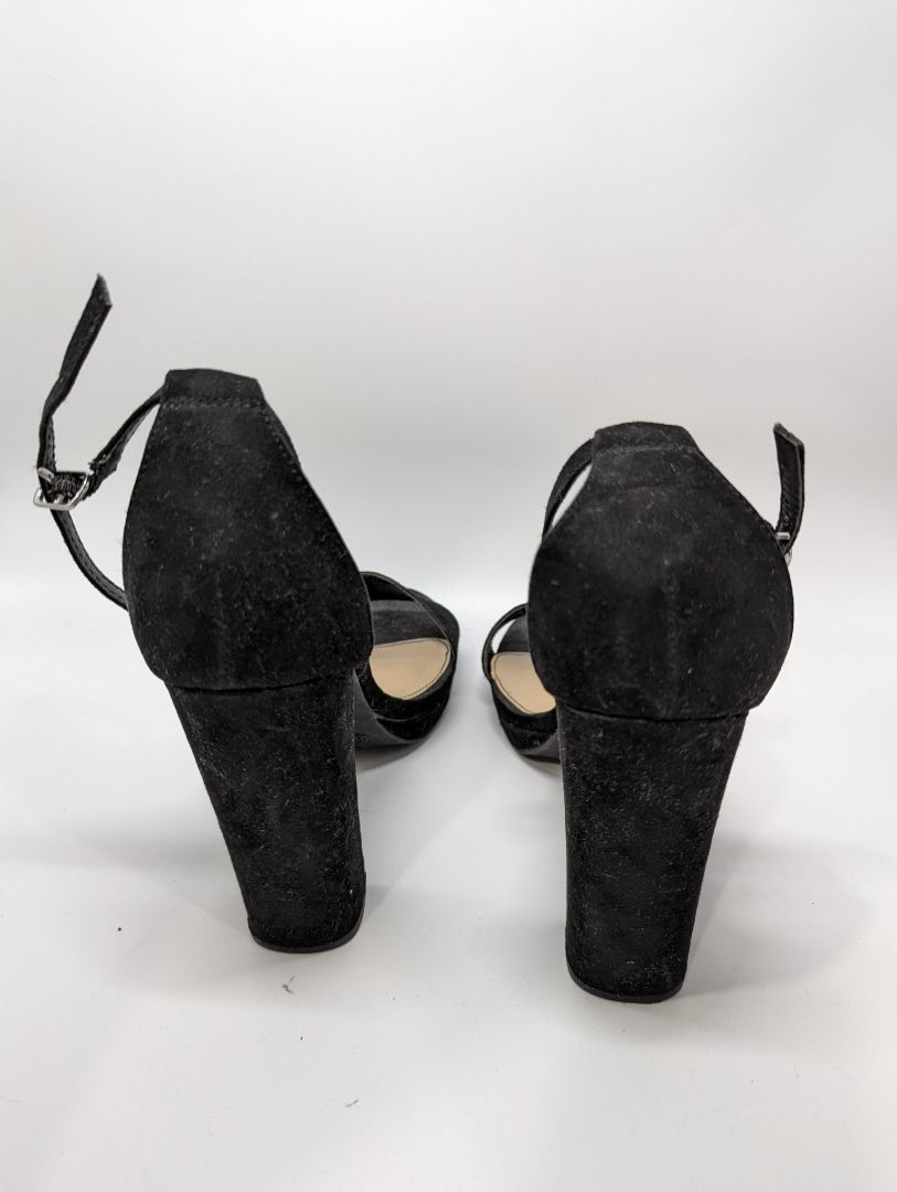 Black Suede Block Heels (8.5)