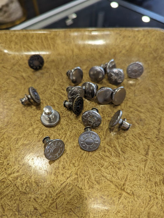 Silver Button Pins for Jeans