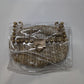 ZINNICCYY Brown 2 Layer Straw and Clear Plastic Purse