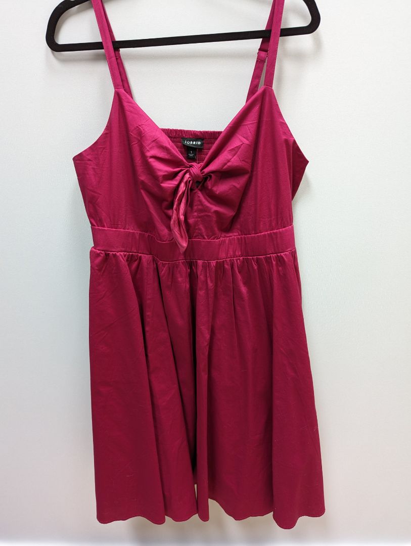 Torrid Pink Front Tie Babydoll Dress