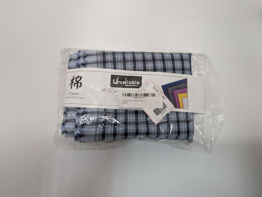 Unreliable Blue Plaid Cotton Fabric Arts & Crafts