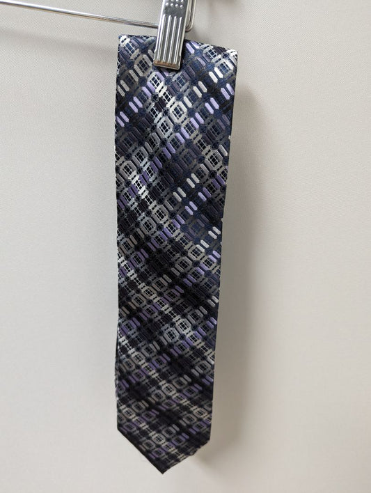 haggar Purple/White/Grey Patterned Necktie