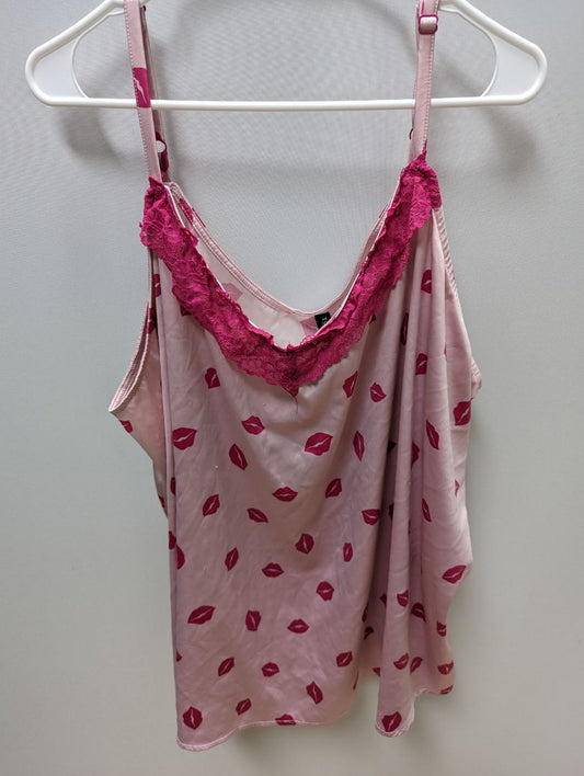 Torrid Pink Kisses Lace Trimmed Sleepwear Tank