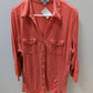 great northwest indigo Coral Pink Long Sleeve Knit Button Up  Blouse