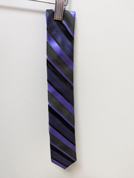 Apt. 9 Purple and Black Striped Necktie