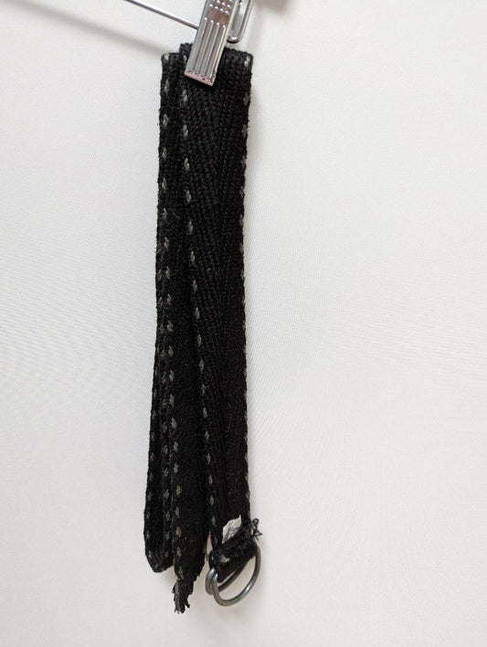 Black Braided Belt with Silver Buckle