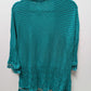 Chico's Teal Light Open Knit Cardigan with Tassels