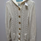 Kirra White Button Up Knit Cardigan with Hood