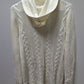 Kirra White Button Up Knit Cardigan with Hood