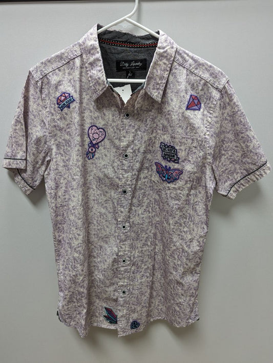 Dirty Laundry Purple Upcycled "Shine Bright" Button up Dress Shirt