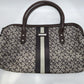 Tommy Hilfiger Brown/Ivory Patterned Leather Shoulder Bag Purse