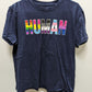 Fifth & Sun Navy HUMAN Short Sleeve Tee