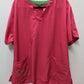 Carhartt Pink and Green V-Neck Scrub Top