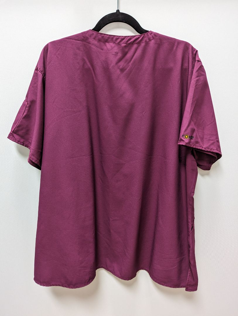 Carhartt Purple and Pink V-Neck Scrub Top