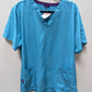 Carhartt Teal Blue and Purple V-Neck Scrub Top