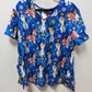 Disney Frozen 2 Blue Olaf Printed V-Neck Scrub Top