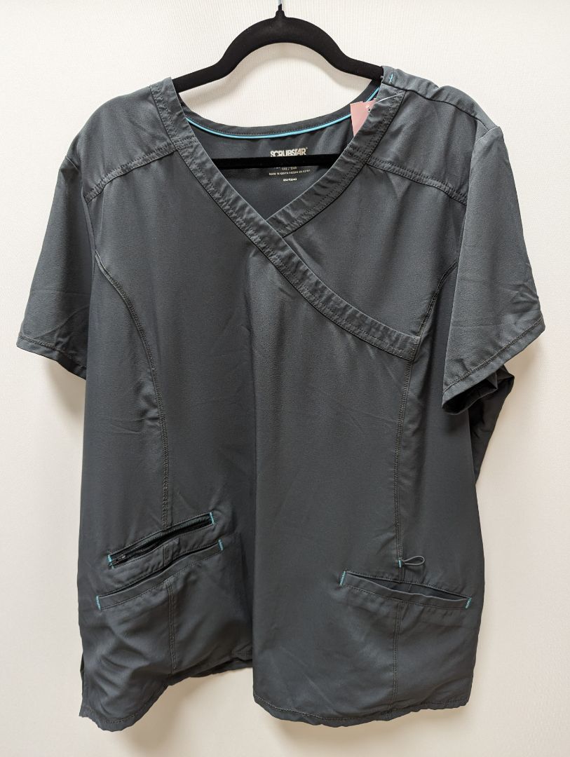 Scrubstar Performance Charcoal Grey V-Neck Scrub Top