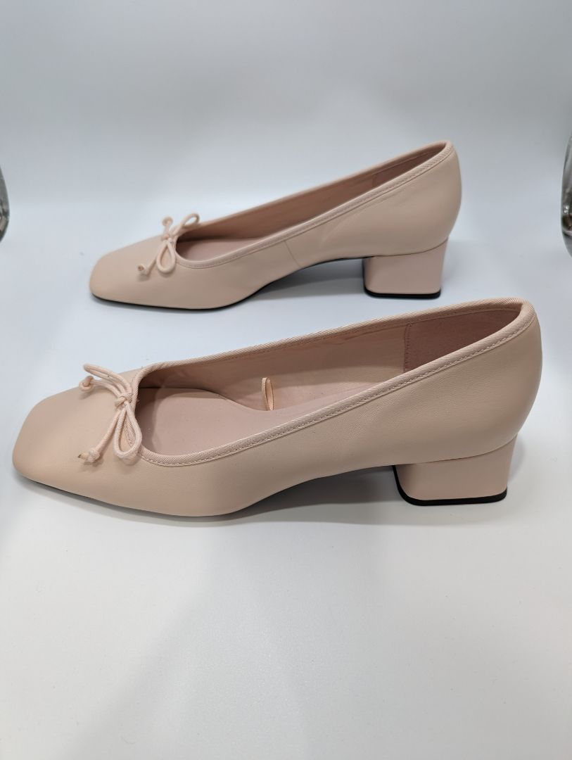 Zara Pink Chunky Heels with Bows