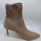 Zara Basic Nude Suede Textured Knit Ankle Boots