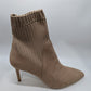 Zara Basic Nude Suede Textured Knit Ankle Boots