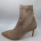 Zara Basic Nude Suede Textured Knit Ankle Boots