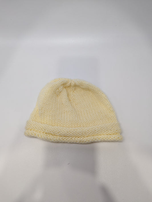 Thomson Handmade Crochet Small Cream Ribbed Beanie