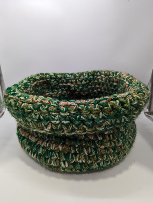 Thomson Handmade Crochet Medium Green Knit Basket