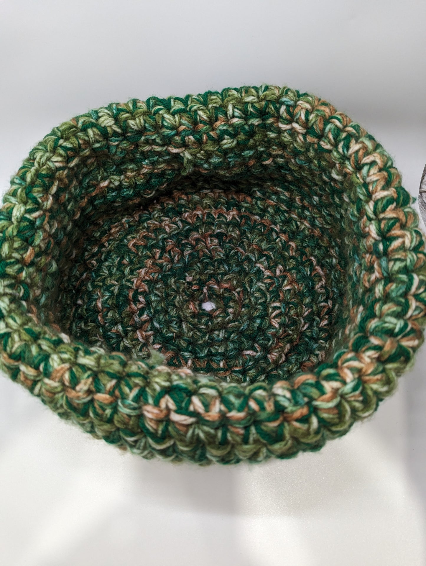 Thomson Handmade Crochet Medium Green Knit Basket