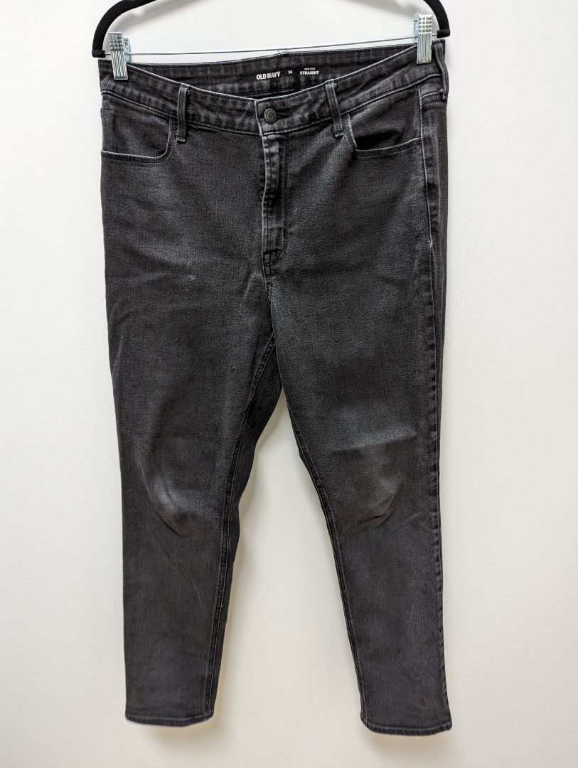 Old Navy Black High Rise Straight Leg Jeans