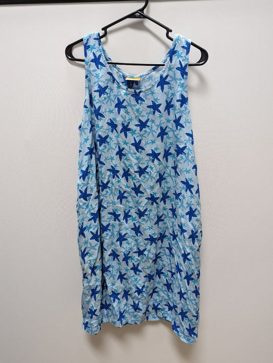 Down Under Blue Starfish Side Button Casual Dress