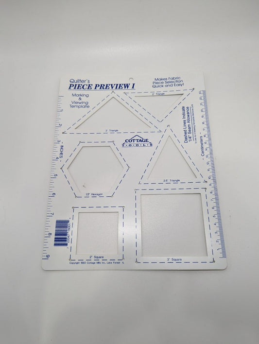 Cottage Tools White Quilter's Piece Preview 1 Marking & Viewing Template