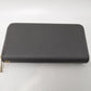 Grey Textured Faux Leather Zippered Wallet