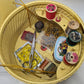 Yellow Vintage Basket Sewing Kit with Accessories