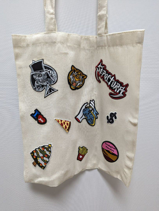 Recycled Threads Pop Culture Themed Canvas Tote Bag