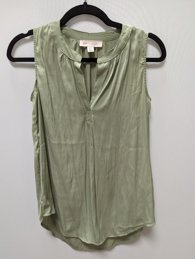 philosophy Green Sleeveless Blouse