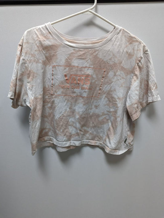 Vans Pink/White Tie Die Cropped Tee