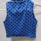 Forever 21 Blue/Black Polka Dot Cropped Sleeveless Turtleneck