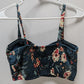 B.O.G Collective Navy Floral Corset Crop Top