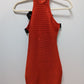Nasty Gal Red-Orange High Neck Open-Back Dress