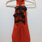 Nasty Gal Red-Orange High Neck Open-Back Dress