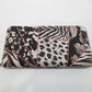 Black/White/Red Stitched Patterned Zippered Wallet