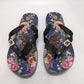 California Love Blue Bear Graphic Floral Flip Flop