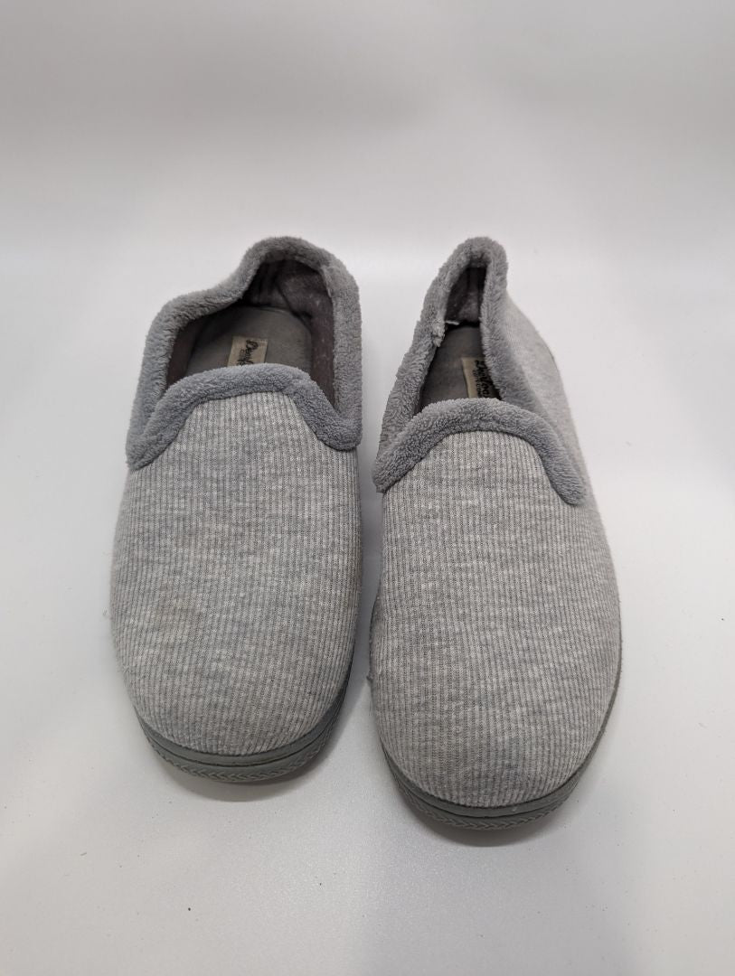 Dearfoams Grey Ribbed Slippers