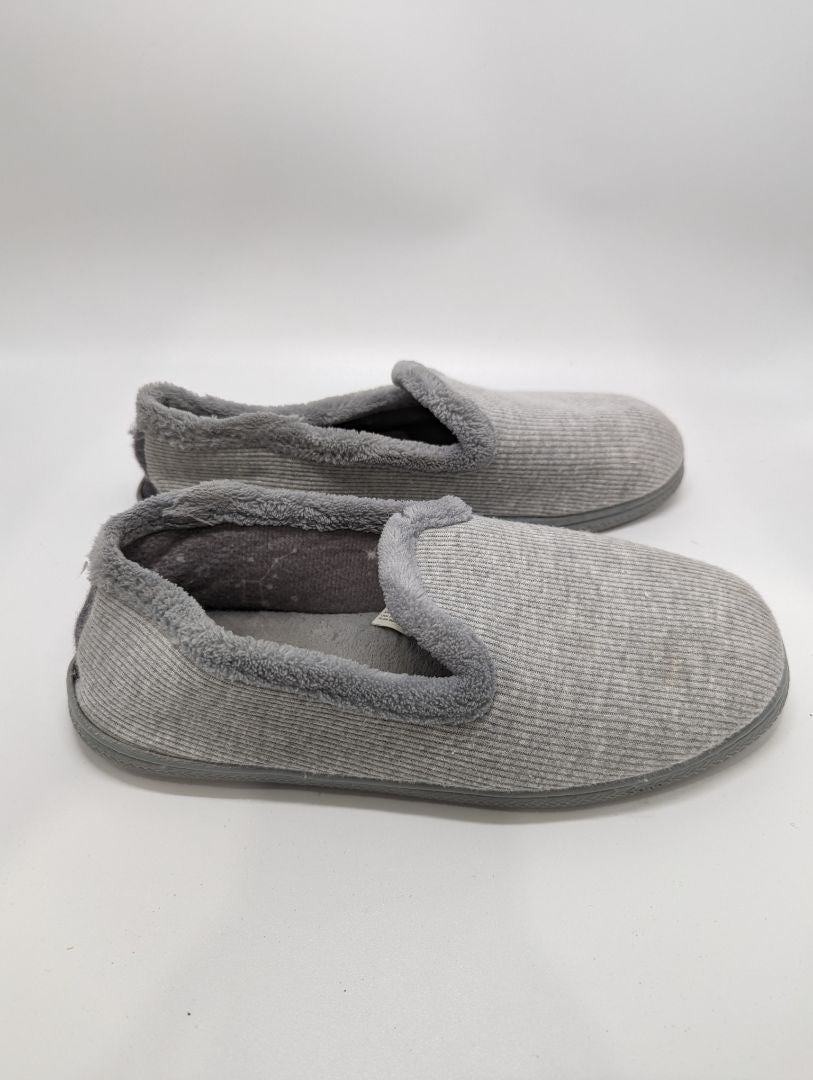 Dearfoams Grey Ribbed Slippers