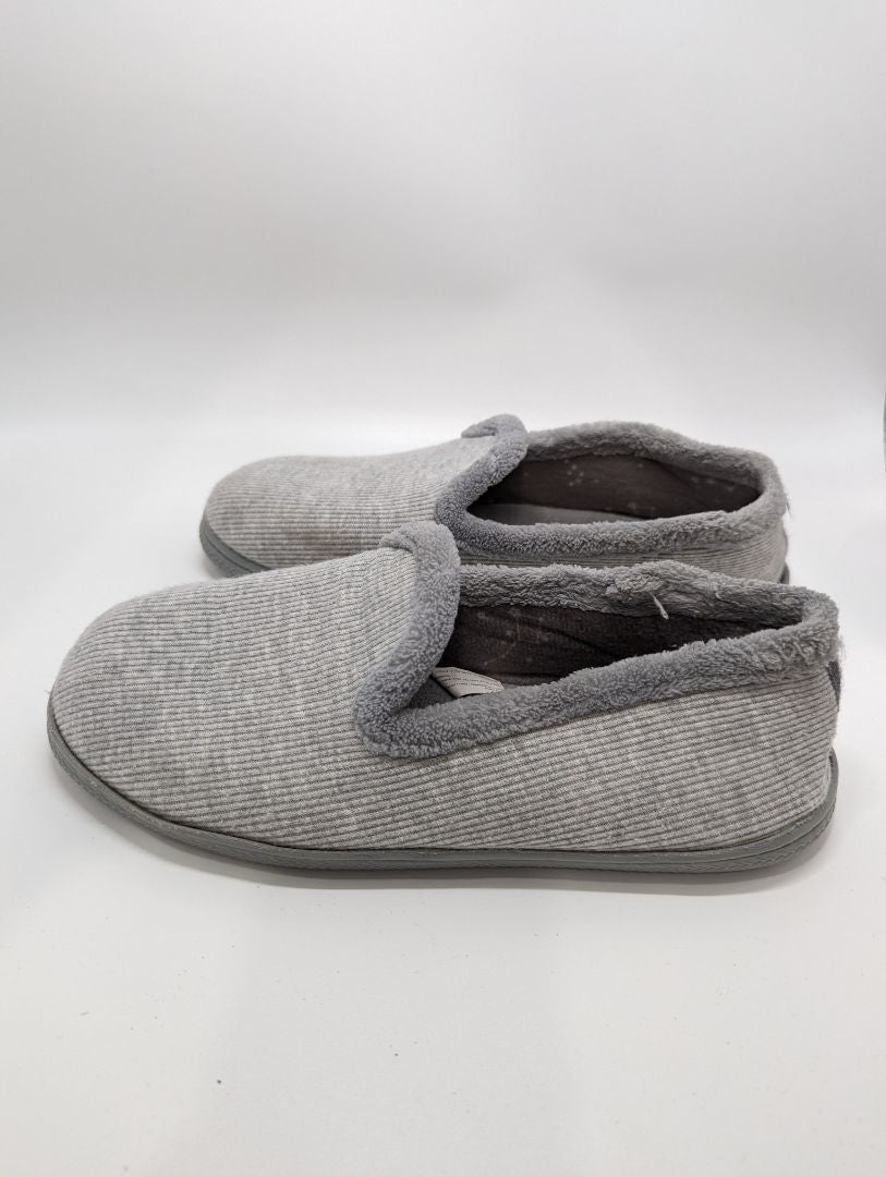 Dearfoams Grey Ribbed Slippers